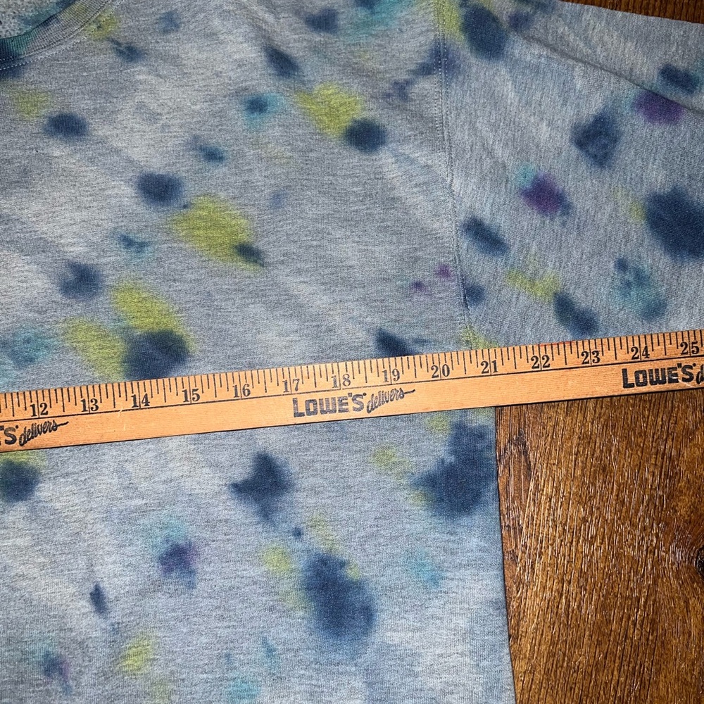Fruit of the Loom Vintage Gray Colorful Tie-Dye Sweatshirt Cozy Pullover Size L - Picture 13 of 13